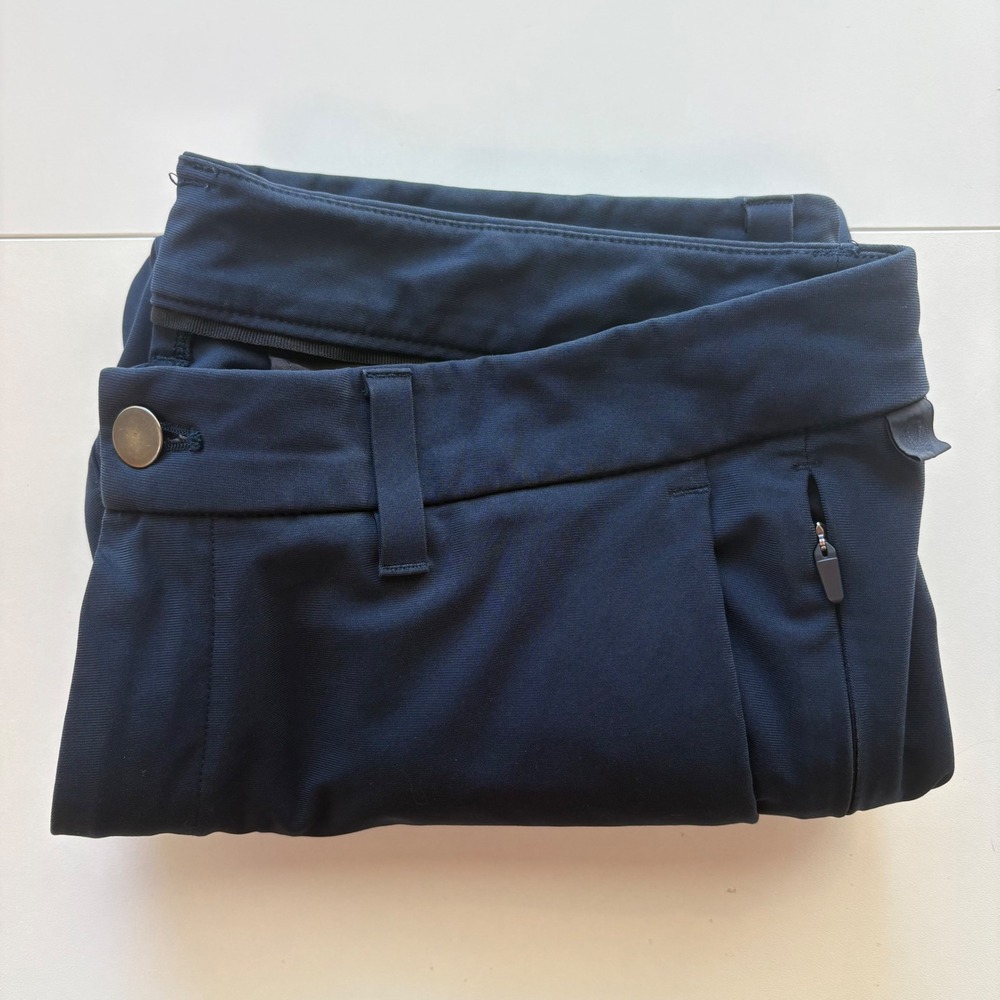 Lululemon Commission Slim Fit Pants Mens 34 Navy Blue Warpstreme Chino Trousers